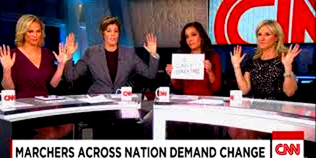 "You can’t put an opinion show on the air under the name of a hard news broadcast. It’s against the rules. But the cable network  has a problem. If you could bottle CNN you’d have a cure for insomnia. So Jeff Zucker, who runs the network, is trying to spice things up. And so he puts four women around a desk – several of whom aren’t bad looking – and tells them to spout off. I get it. But you can’t do that under the banner of a hard news broadcast.  Credibility and trust matter in news, as hopelessly naive as that sounds.'' - Bernard Goldberg 