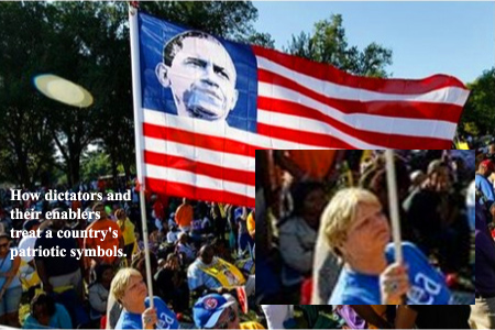 A new Old Glory from Obama enablers, as seen during the 50th Anniversary of the March on Washington Saturday where conservatives were not welcomed.  