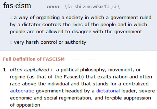 Definition of Fascism.  