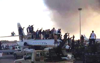 "On Monday the Washington Free Beacon reported eleven commercial jetliners went missing after Islamist terrorists belonging to “The Masked Men Brigade” took control of the Tripoli airport in August. The Masked Men Brigade is linked to al Qaeda and Ansar al Sharia — the group behind the Benghazi terrorist attacks of Sept. 11, 2012." - GatewayPundit   