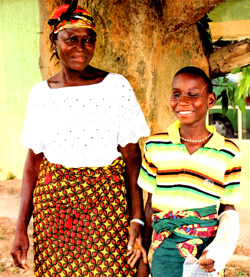 "Christian Nigerian teenager, Danjuma Shakam, with his mother." - Voice Of The Martyrs  