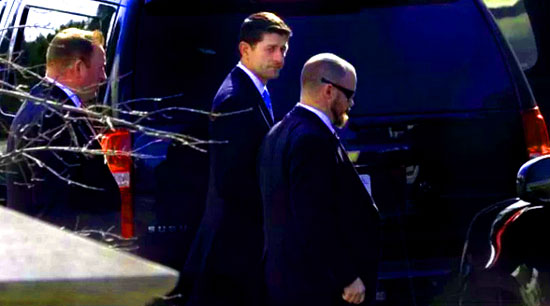 After he killed the Healthcare Bill, Paul Ryan was reported to have a secret meeting without his secret Service detail, getting into a van with a driver and a lead agent for former President Barack Obama. - Politicsusanews