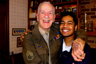 "Hello!   My name is Rishi Sharma, I am 20 years old and I run a non profit called Heroes of the Second World War (heroesofthesecondworldwar.org ). I am on a mission to in depth film interview 2-3 WWII combat veterans every single day in order to gain their knowledge and wisdom before it is too late.  I plan on doing the interviews until the last WWII veteran passes away. To date I have interviewed over 850 WWII veterans and with your help I will do many more." - GoFundMe