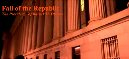 Fall Of The Republic documents how an offshore corporate cartel is bankrupting the US economy by design. Leaders are now declaring that world government has arrived and that the dollar will be replaced by a new global currency.  President Obama has brazenly violated Article 1 Section 9 of the US Constitution by seating himself at the head of United Nations' Security Council, thus becoming the first US president to chair the world body. A scientific dictatorship is in its final stages of completion, and laws protecting basic human rights are being abolished worldwide; an iron curtain of high-tech tyranny is now descending over the planet.