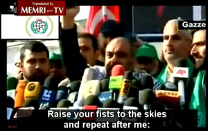 Bülent Yildirim, the main organizer of the Gaza Flotilla, spoke at a Hamas rally held in Gaza in February 2009. The rally was organized in support of Turkish Prime Minister Recep Tayyip Erdoğan, who stormed out of a debate on the Gaza war in Davos. The speech appeared on the Internet. Remember, Yildirim is the main organizer of the Gaza Flotilla and his organization is linked to Islamic terror groups.  