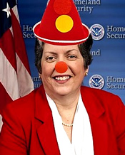 Clown alert: Janet Napolitano says the “system worked;” Update: And now…J-No’s about-(clown)face.  