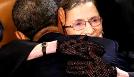 Supreme Court Ginsburg warned America in 2016 if you dare to vote for Trump as president, I will move to New Zealand.  That's how much she loved the radical side of the Democrat Party, seen here hugging Obama, embaracing Planned Parenthood ignoring the selling of fetus body parts for profit. - Webmaster 